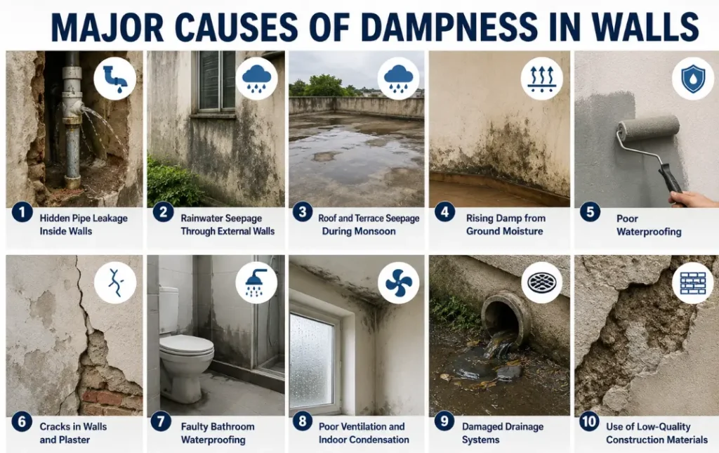 Causes of Dampness in Walls