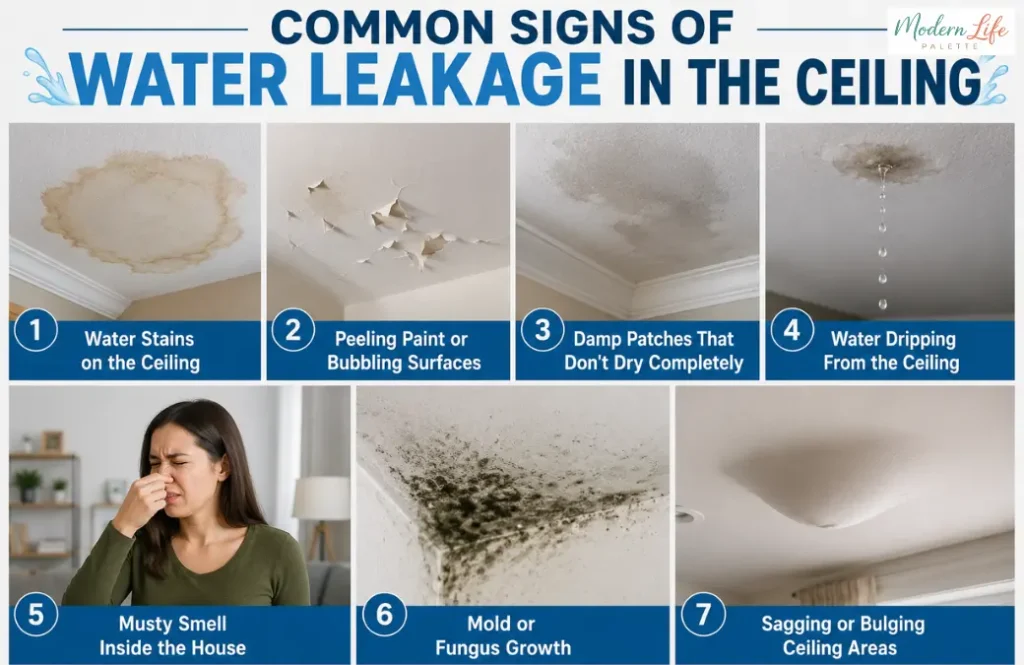 Common Signs of Water Leakage from the Ceiling