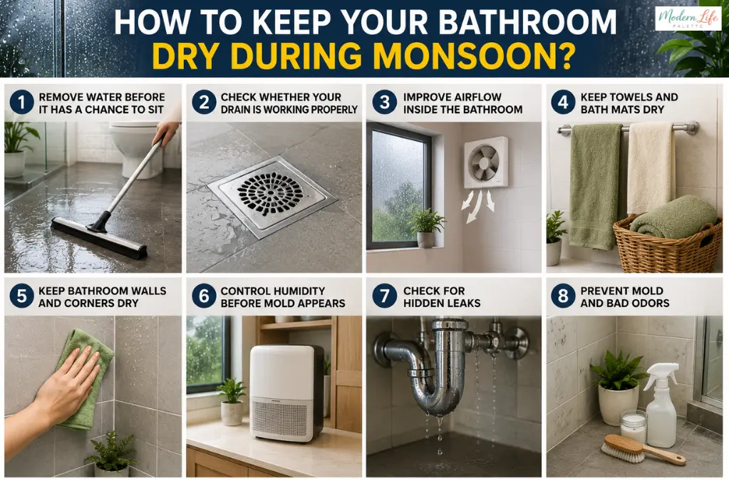 Ways To Keep Your Bathroom Dry in Monsoon