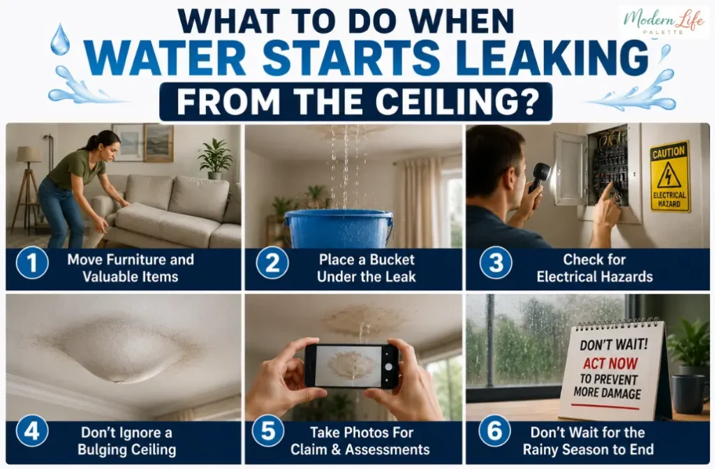 What to do When Water Starts Leaking From The Ceiling