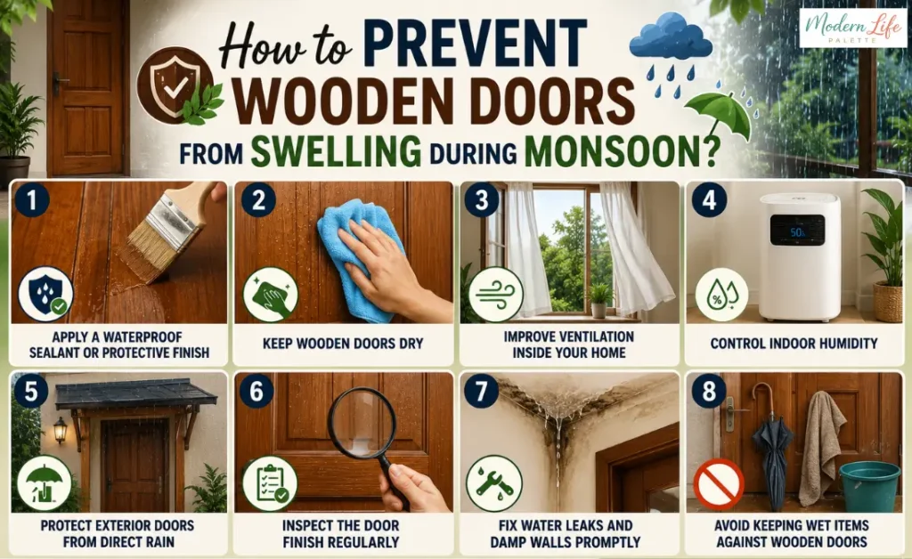 How To Prevent Wooden Doors From Swelling During Monsoon